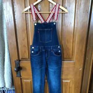 Host Pick! LEVI’S Denim Overalls with  Red and White Straps